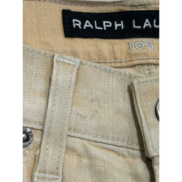 Ralph Lauren Black Label Jeans Womens Size 27 Salvage Yellow Tan Pants TINY FLAW - Picture 7 of 14